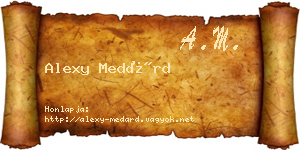 Alexy Medárd névjegykártya